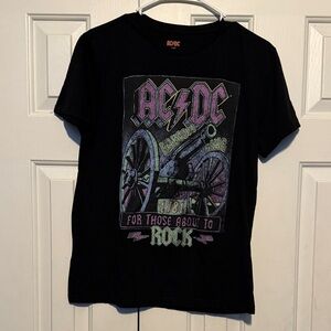 AC/DC Black and Purple Graphic Tee
